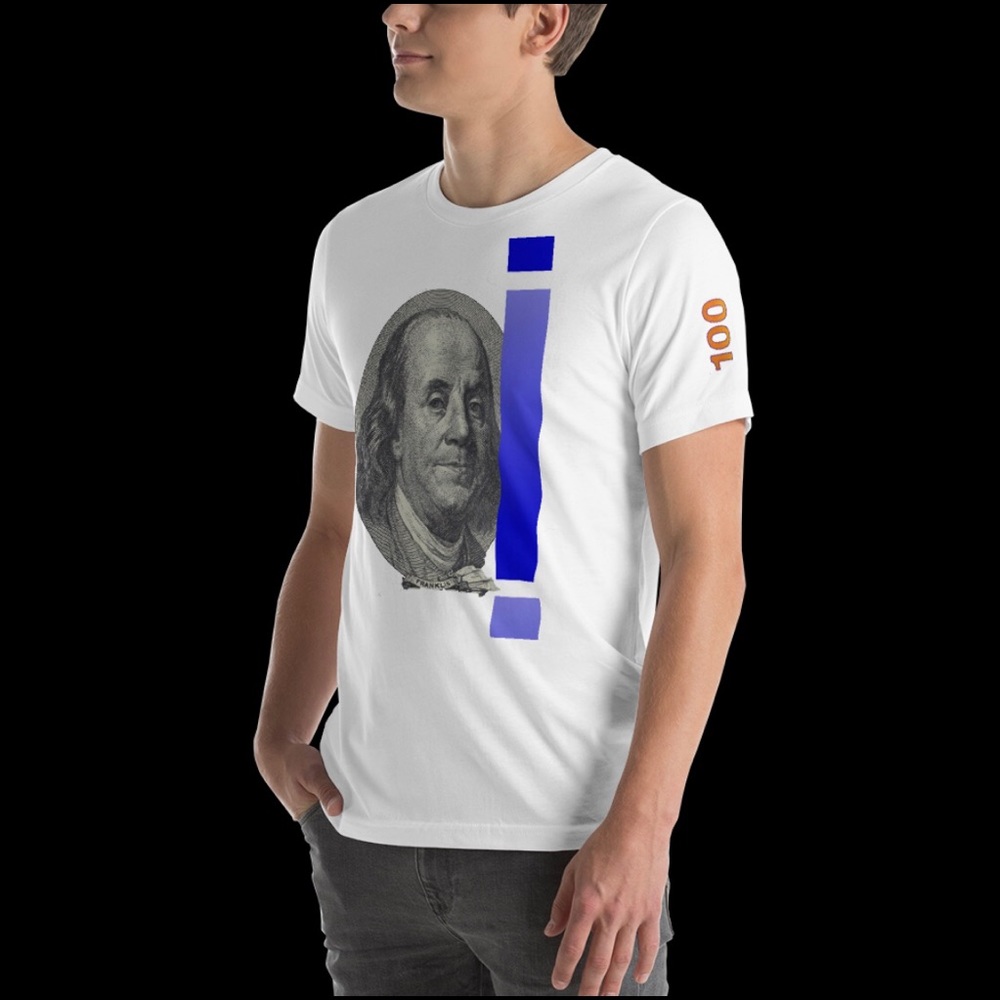 100 bill on shirt